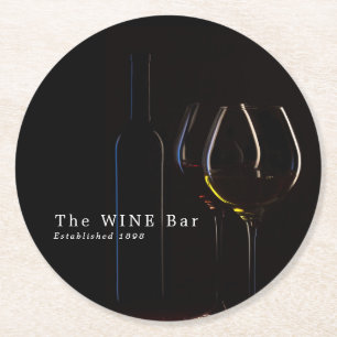 Glasögon vin, Vin Pub/Winery Underlägg Papper Rund