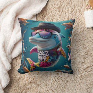 Glasögonblåsor: Dolphin Pillow Kudde