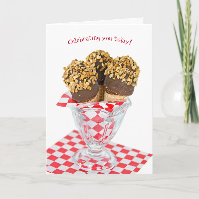 Glasögondroppar från födelsedagen i glas kort (Framsida)