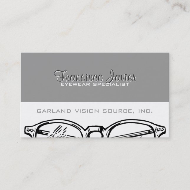 Glasögonglas Eyewear Optisk vision med påminnelse Tidsbeställning Kort (Framsida)