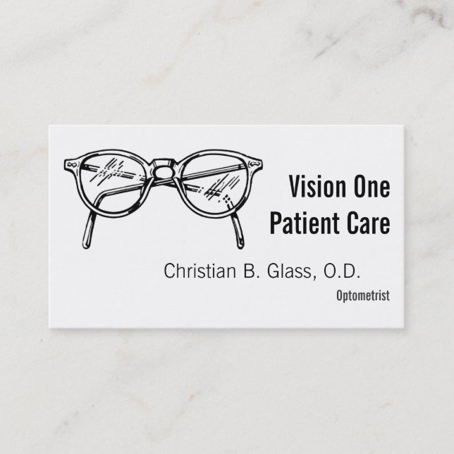 Glasögonglas Eyewear Optisk vision Visitkort (Framsida)
