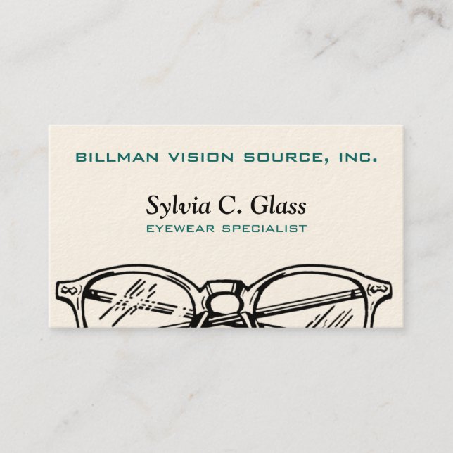 Glasögonglas Eyewear Optisk vision Visitkort (Framsida)