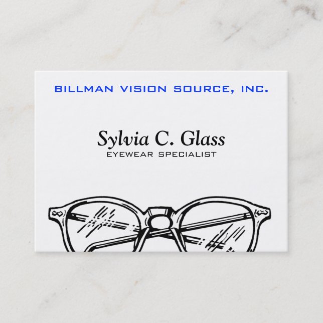 Glasögonglas Eyewear Optisk vision Visitkort (Framsida)
