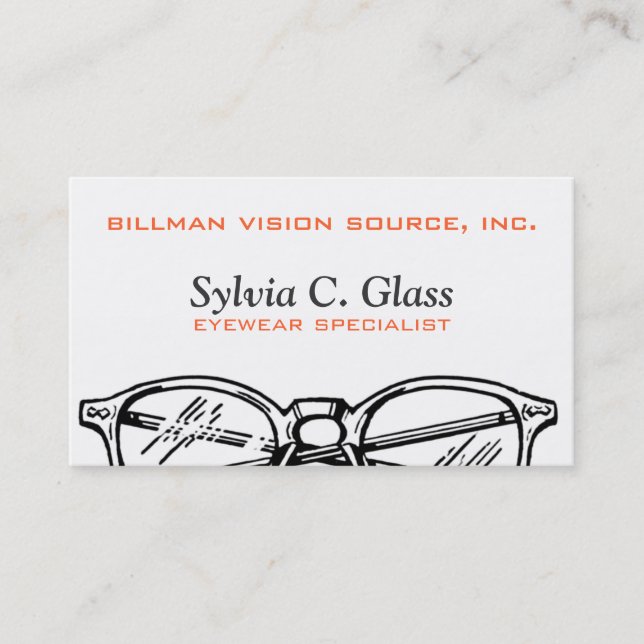 Glasögonglas Eyewear Optisk vision Visitkort (Framsida)