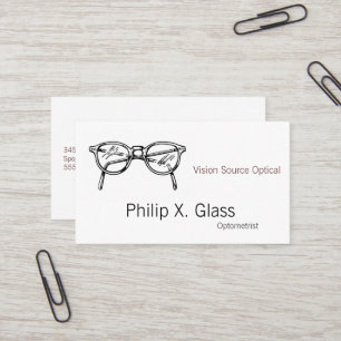 Glasögonglas, optisk sikt visitkort