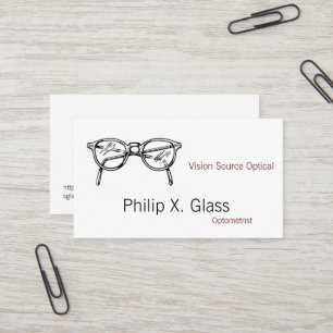 Glasögonglas, optisk sikt visitkort