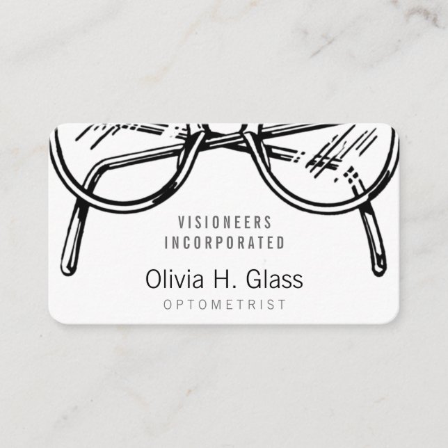 Glasögonglas, optisk sikt visitkort (Framsida)