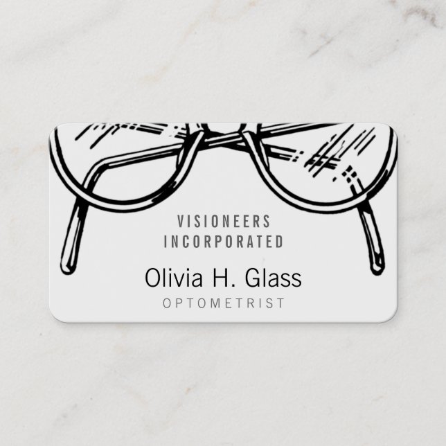 Glasögonglas, optisk sikt visitkort (Framsida)