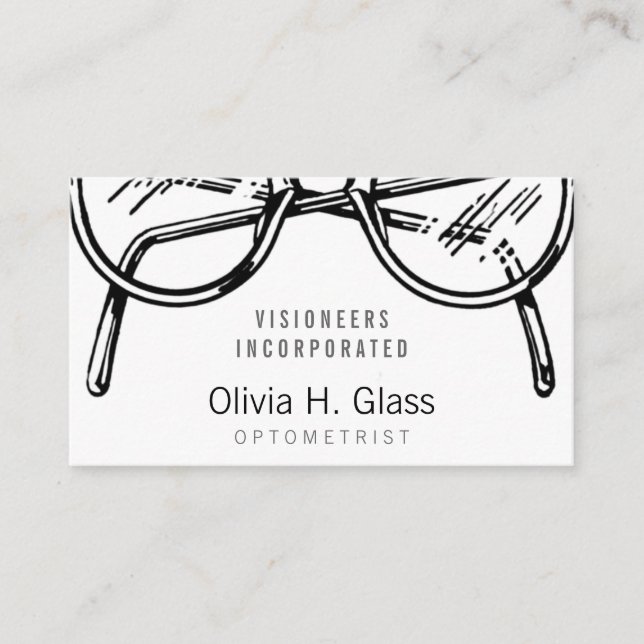 Glasögonglas, optisk sikt visitkort (Framsida)