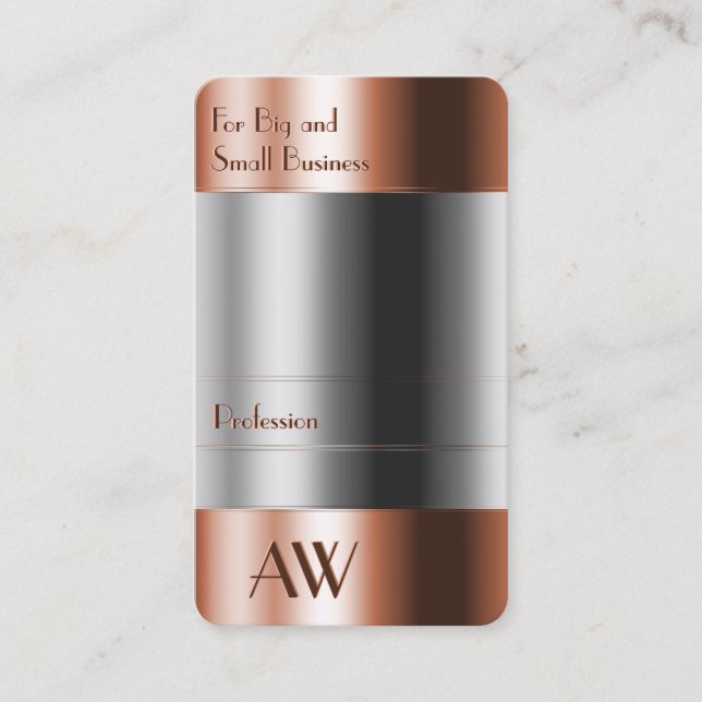 GlasOptik för öga-fångst med kopparbox med monogra Visitkort (Framsida)