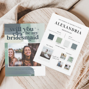 Glaspalett för havs   Var min Bridesmaid Meddelande