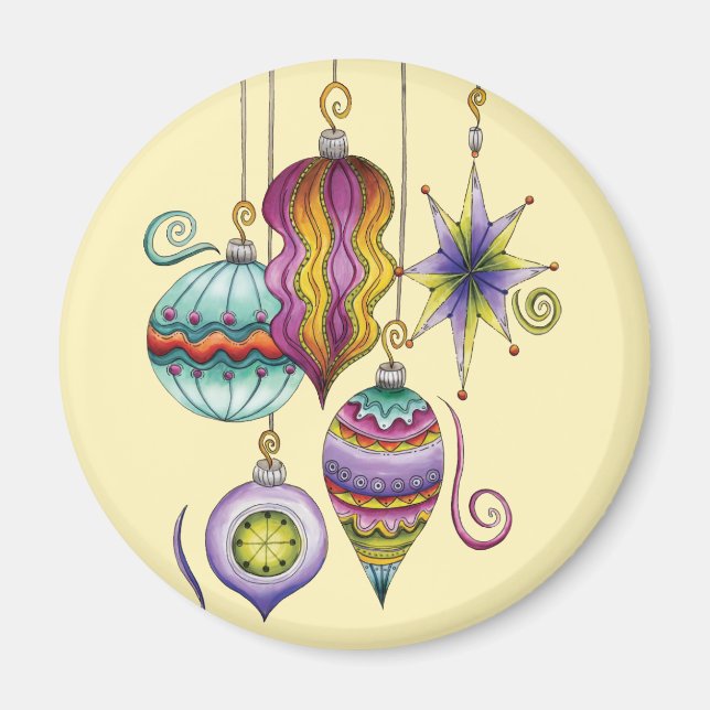 Glasprydnadsföremål för Cute-jul, Elegant och Fina Magnet (Framsidan)