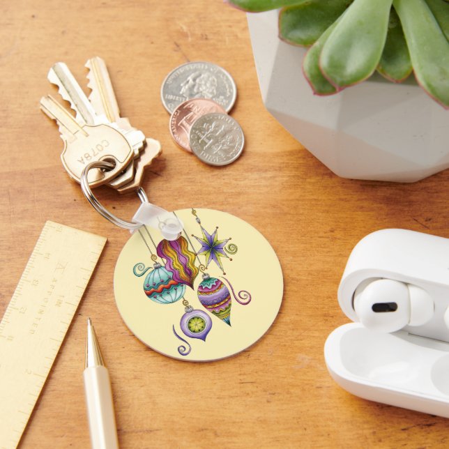 Glasprydnadsföremål för Cute-jul, Elegant och Fina Nyckelring (Skrivbord)