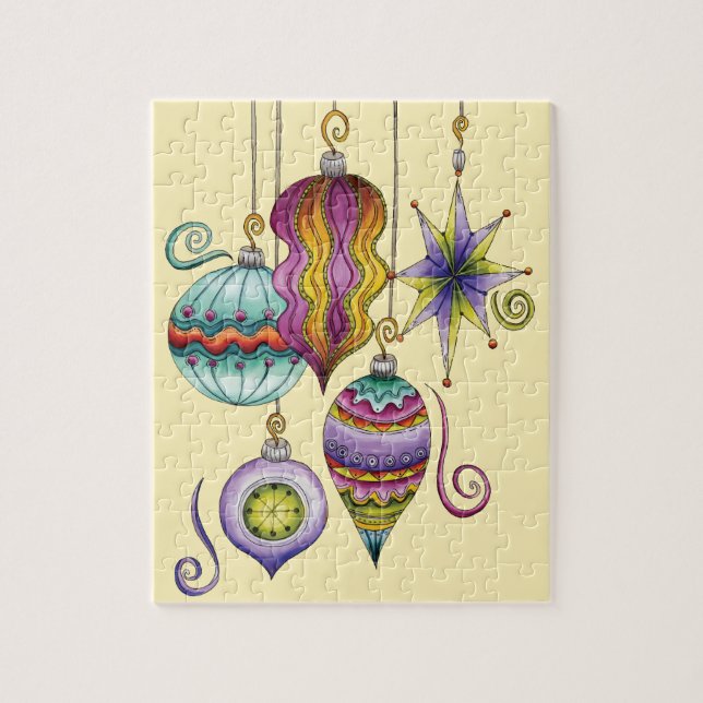 Glasprydnadsföremål för Cute-jul, Elegant och Fina Pussel (Vertikal)