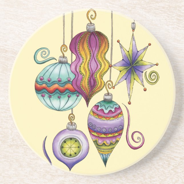 Glasprydnadsföremål för Cute-jul, Elegant och Fina Underlägg Sandsten (Framsidan)