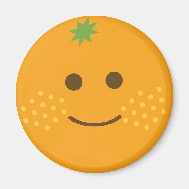 Glasprydnadsföremål för Cute Orange Magnet (Framsidan)