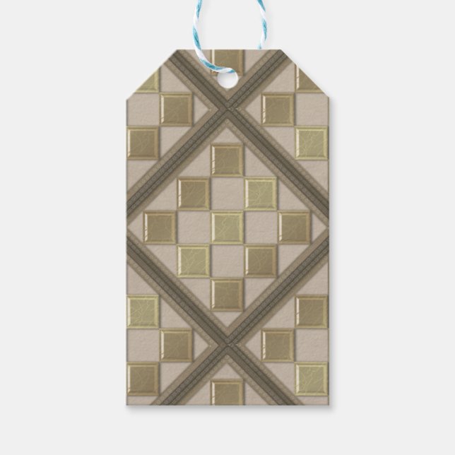 Glasruta 3D beige färg Presentetikett (Framsidan)