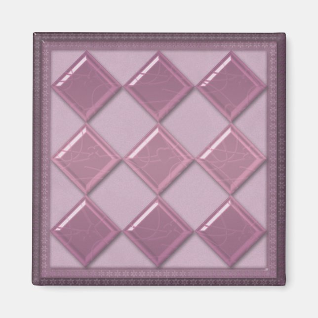 Glasruta 3D lila färg Magnet (Framsidan)