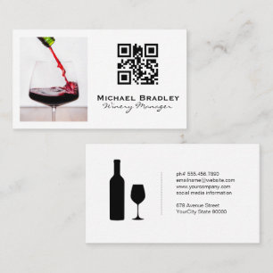 Glasruta för rött Vin qr-kod Visitkort