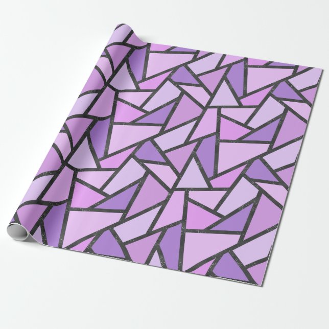Glasrutor av lilac nedfläckad mönster presentpapper (Utrullad)