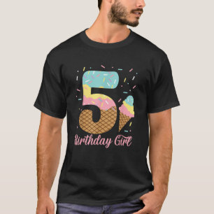 Glass 5:e Födelsedagsfesten Söt 5 år gammal gir T Shirt