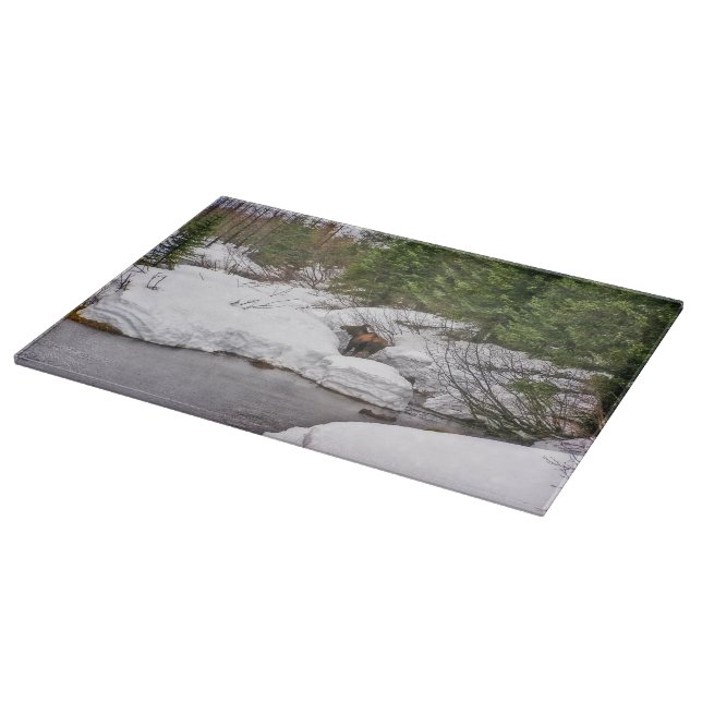 Glass älgdjurliv för skärbräda (Hörn)