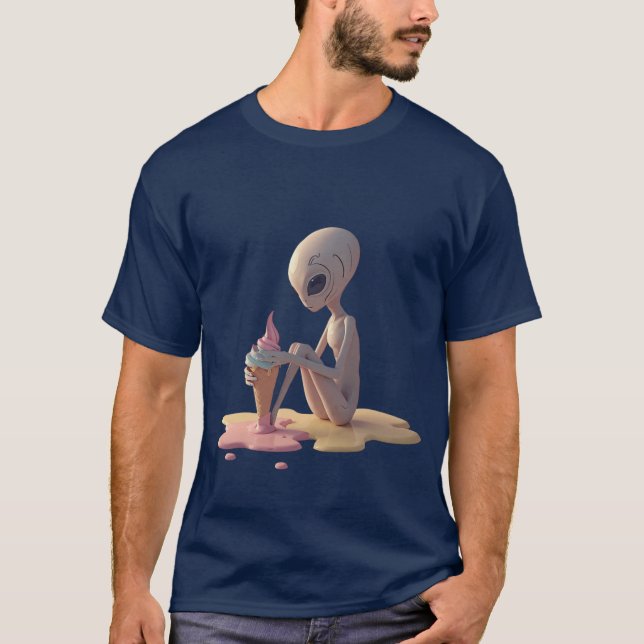 Glass Alien – Söt Efterrät Konst T Shirt (Framsida)