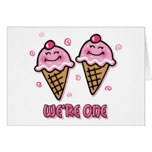 Glass är vi ett tvilling- flickakort hälsningskort