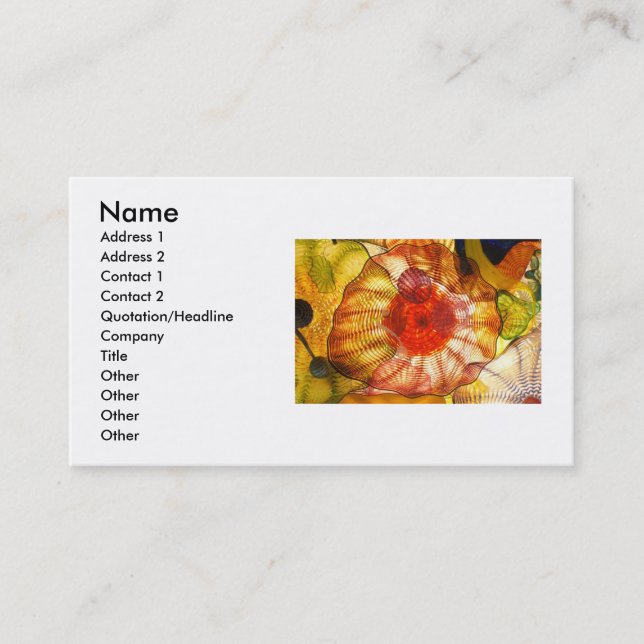 Glass Art-Affärskort Visitkort (Framsida)