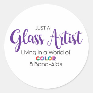 Glass Artist Sticker Runt Klistermärke