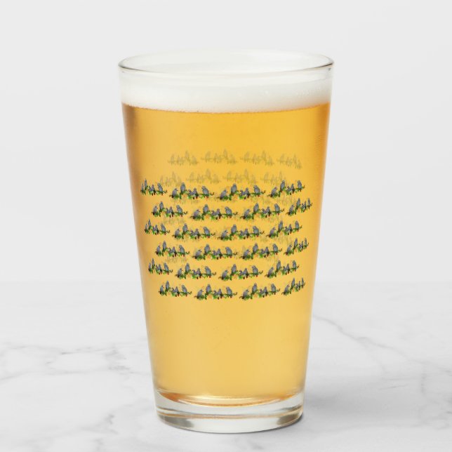 Glass av afrikansk Grått Parrot Party Glaskopp (Baksida fylld)