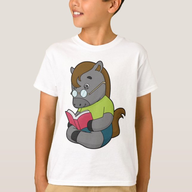 Glass av Horse Nerd Bok T Shirt (Framsida)