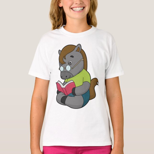 Glass av Horse Nerd Bok T Shirt (Framsida)