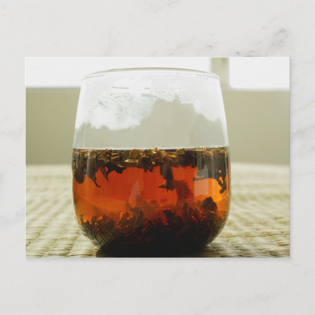 Glass av kinesisk tea vykort (Framsida)