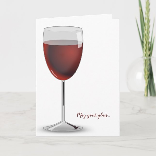 Glass av Red Vin födelsedag Kort (Framsida)