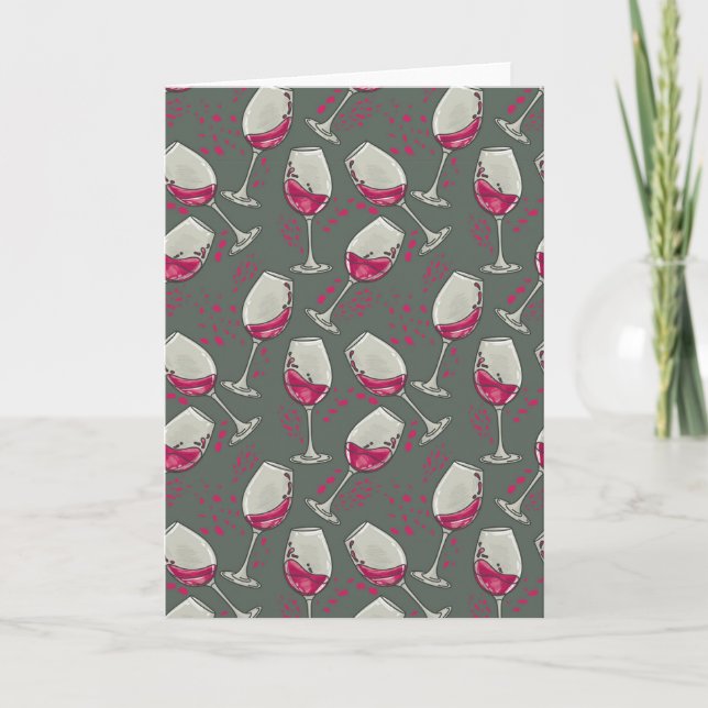 Glass av Red Vin Tack Kort (Framsida)