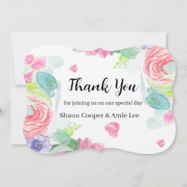 Glass av sötvattensfärg Boho Bröllop Tack Kort