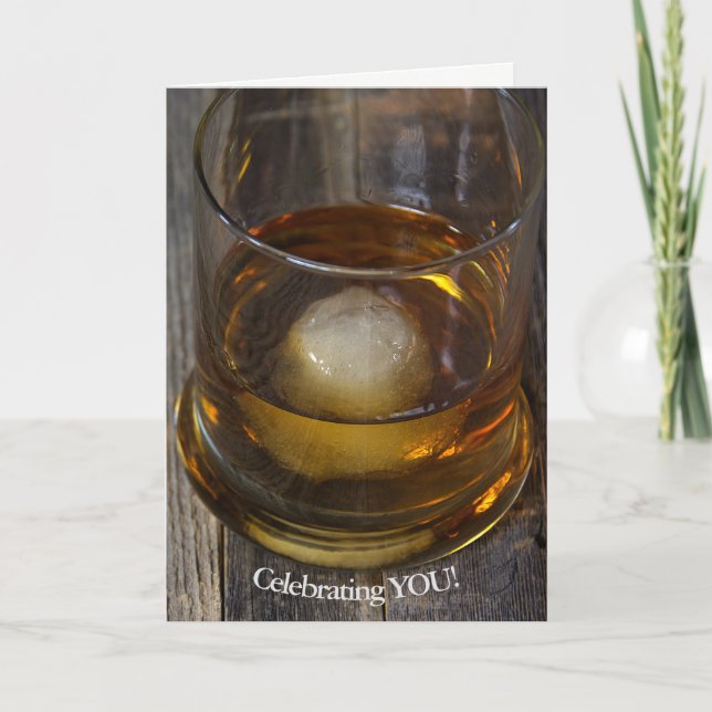 Glass av whiskey för födelsedag kort (Framsida)