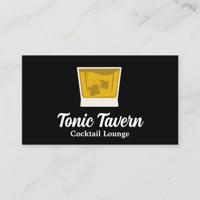 Glass av Whiskey och Ice Visitkort (Framsida)