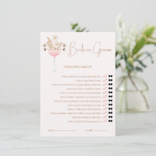 Glass Beige Wildblommor Bride eller Groom Game Car