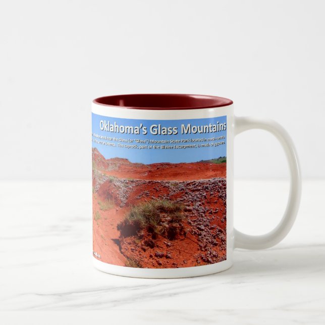 Glass bergdropp - röda sängar för Permian Två-Tonad Mugg (Höger)