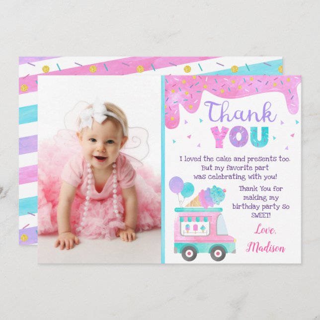 Glass Birthday Tacksamhetskort  Inbjudningar (Fram/baksida)