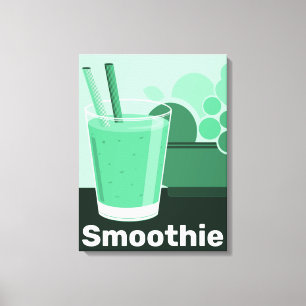 Glass Black White-Grönt Kitchen Wall Art - Canvas