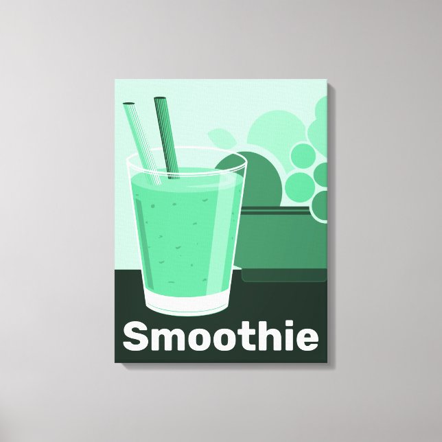 Glass Black White-Grönt Kitchen Wall Art - Canvas (Framsida)