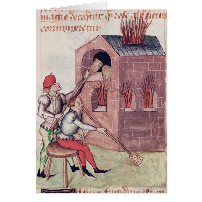 Glass blåsare, från 'Tractatus de Herbis' Hälsningskort (Framsidan)