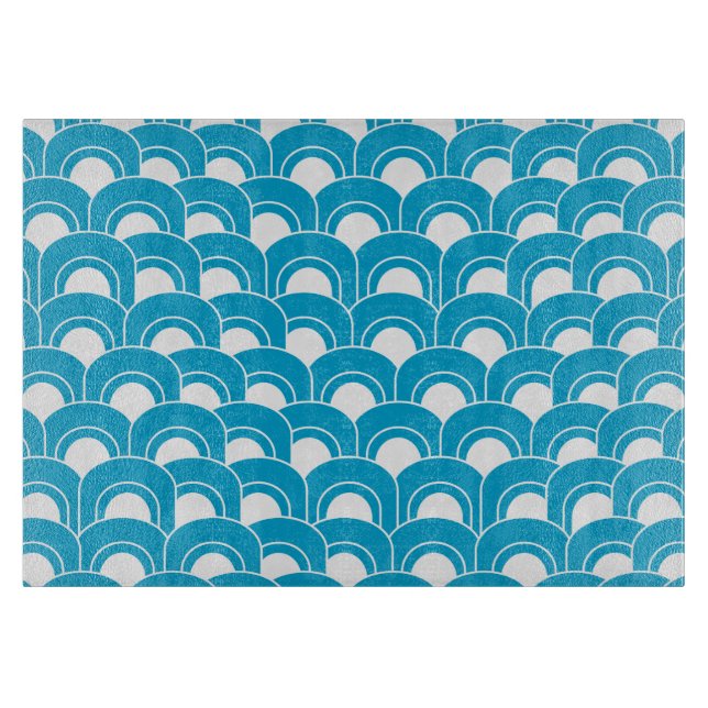 Glass blått för skärbrädamodvågar (Framsidan)