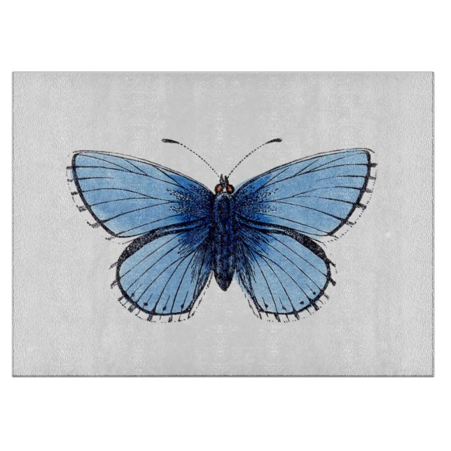 Glass Choppboard - Blue Butterfly (Framsidan)