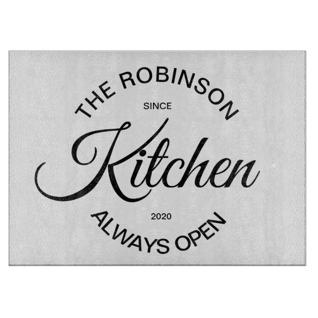 Glass Chopping Board - Familj Namn (Framsidan)