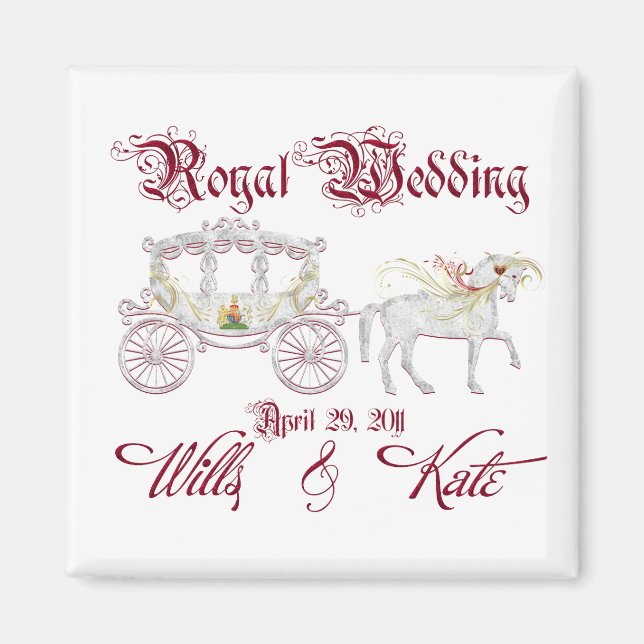 Glass Coach-minneshögtiden för Royalet Bröllop Magnet (Framsidan)
