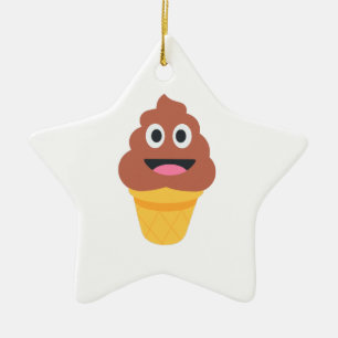 glass cone poo emoji julgransprydnad keramik